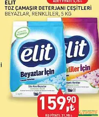 TARIM KREDİ ELİT TOZ ÇAMAŞIR DETERJANI ÇEŞİTLERİ 5 KG TARIM KREDİ ELİT TOZ ÇAMAŞIR DETERJANI ÇEŞİTLERİ 5 KG